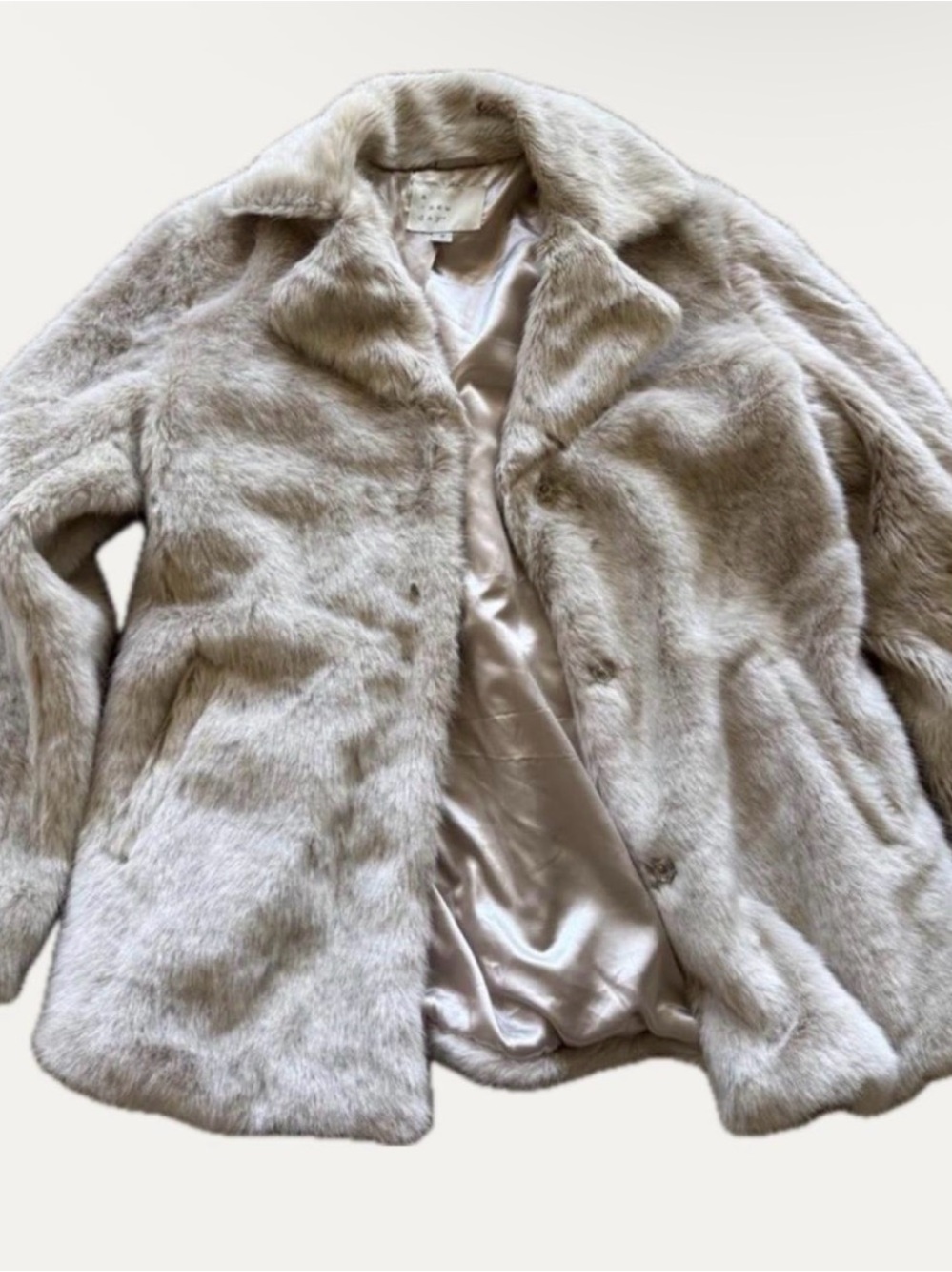 a new day Light Taupe Faux Fur Jacket